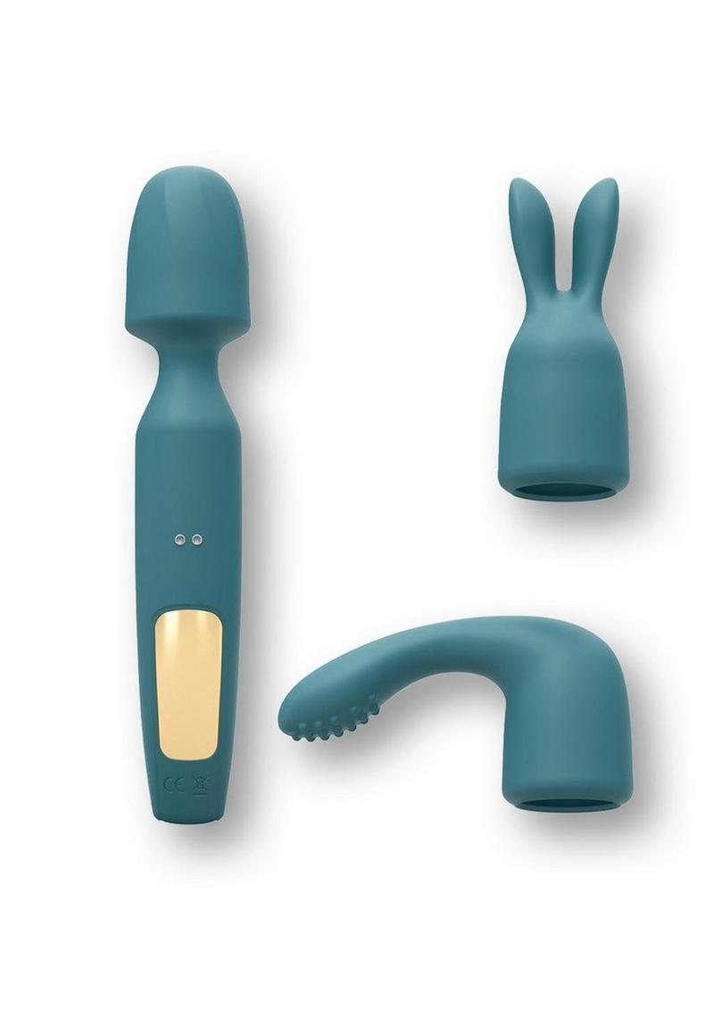 R-Evolution Rechargeable Silicone Rabbit Vibrator - Teal Me - Teal