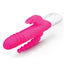 Rabbit Essential Silicone Rechargeable Double Penetration Rabbit Vibrator - Hot Pink/Pink