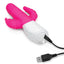 Rabbit Essential Silicone Rechargeable Double Penetration Rabbit Vibrator - Hot Pink/Pink