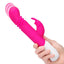 Rabbit Essentials Silicone Rechargeable Slim Shaft Thrusting G-Spot Rabbit Vibrator - Pink