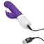 Rabbit Essentials Silicone Rechargeable Slim Shaft Thrusting G-Spot Rabbit Vibrator