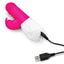 Rabbit Essentials Silicone Rechargeable Thrusting Rabbit Vibrator - Hot Pink/Pink