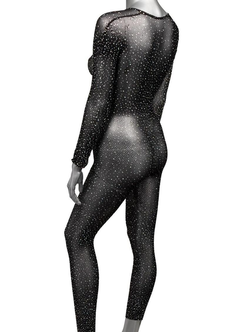 Radiance Crotchless Full Body Suit - Black - Plus Size/Queen