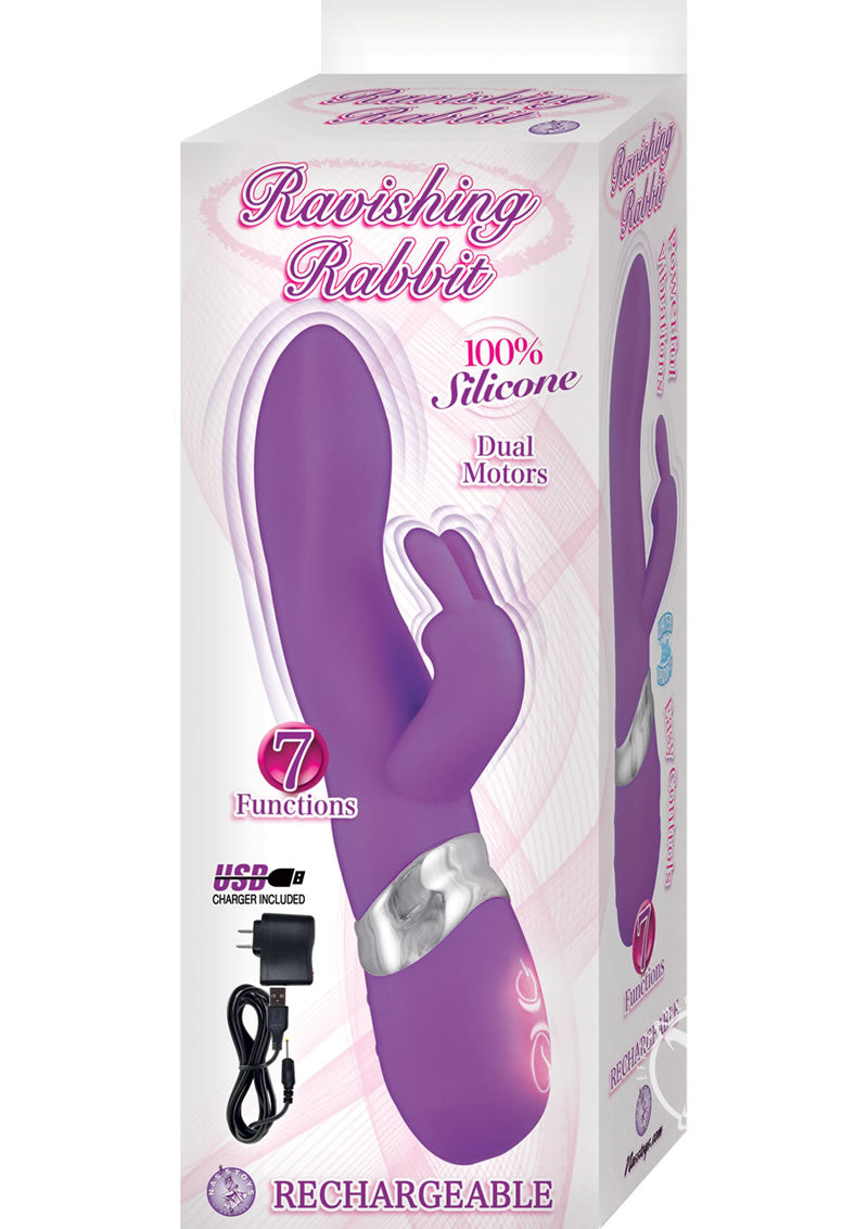 Ravishing Rabbit Silicone Rechargeable Vibrator - Purple