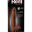 Real Feel Deluxe No. 10 Wallbanger Vibrating Dildo with Balls - Chocolate - 10in