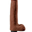 Real Feel Deluxe No. 10 Wallbanger Vibrating Dildo with Balls - Chocolate - 10in