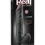 Real Feel Deluxe No. 12 Wallbanger Vibrating Dildo with Balls Waterproof - Black - 12in
