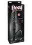 Real Feel Deluxe No. 12 Wallbanger Vibrating Dildo with Balls Waterproof - Black - 12in