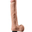 Real Feel Deluxe No. 12 Wallbanger Vibrating Dildo with Balls Waterproof - Vanilla - 12in