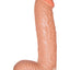 Real Skin All American Ultra Whoppers Curved Head Dildo - Flesh/Vanilla - 11in