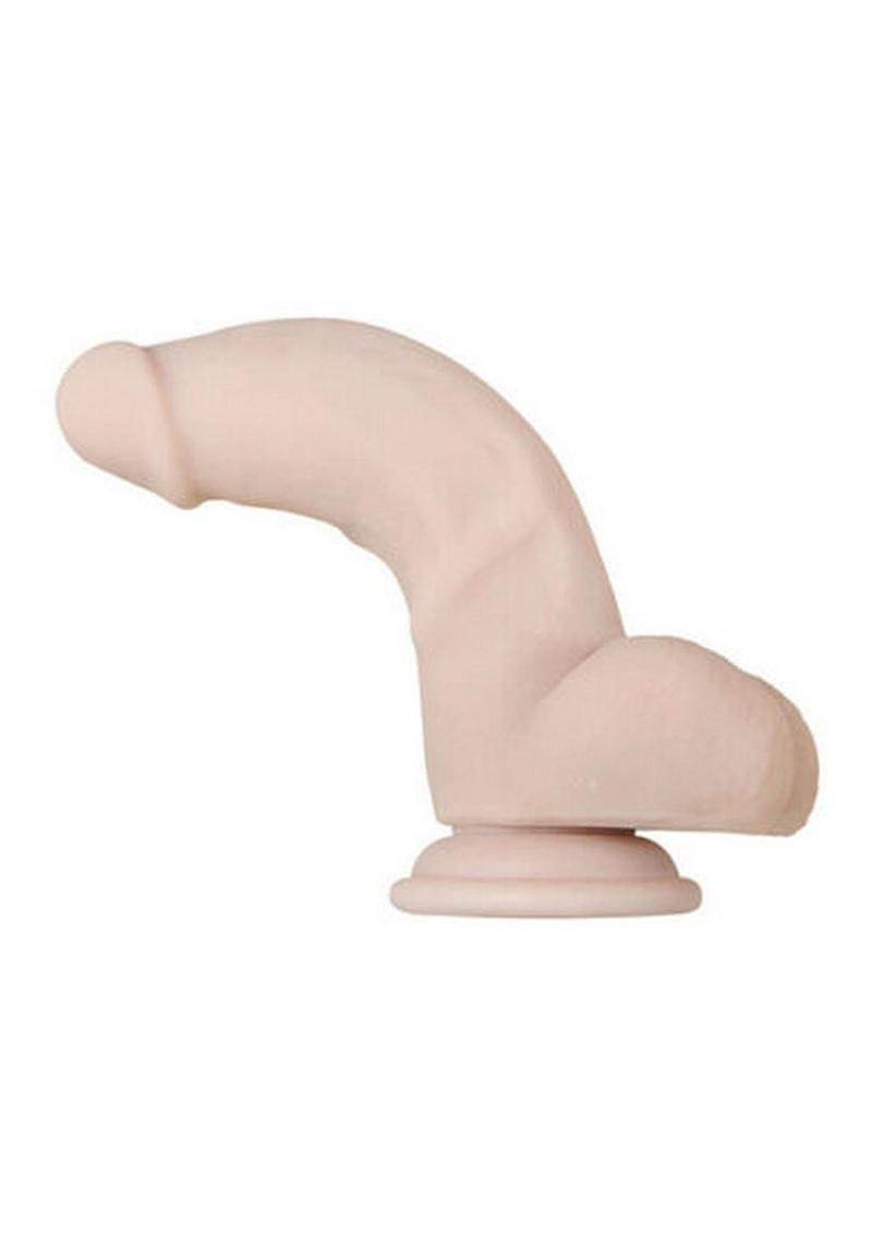 Real Supple Poseable Dildo with Balls - Vanilla - 7in