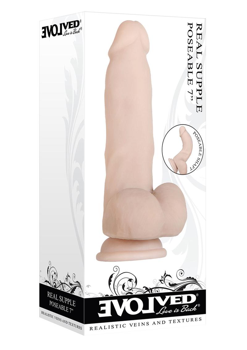 Real Supple Poseable Dildo with Balls