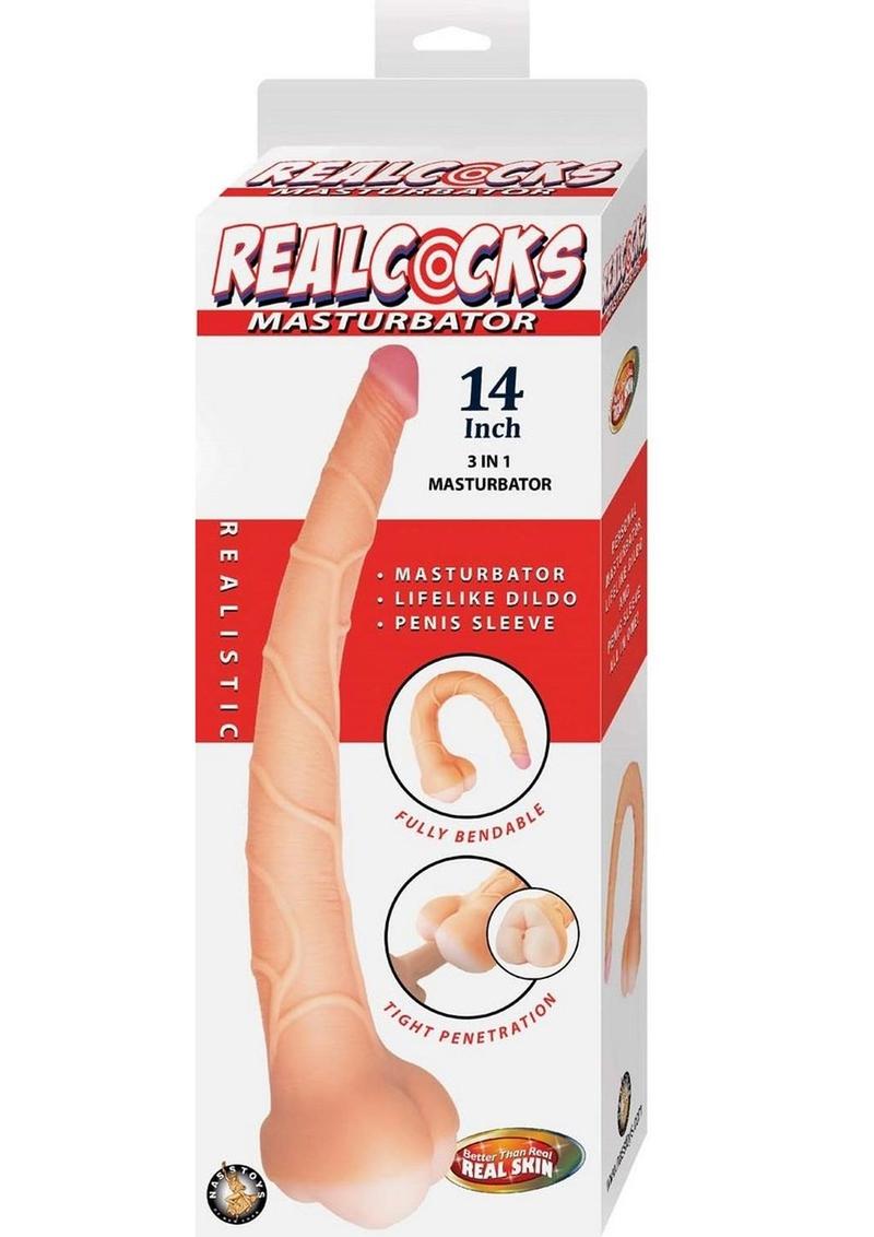 Realcocks 3 In 1 Masturbator - Vanilla - 14in