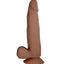 Realcocks Dual Layered #5 Bendable Dildo Thin Tip - Brown/Caramel - 8in