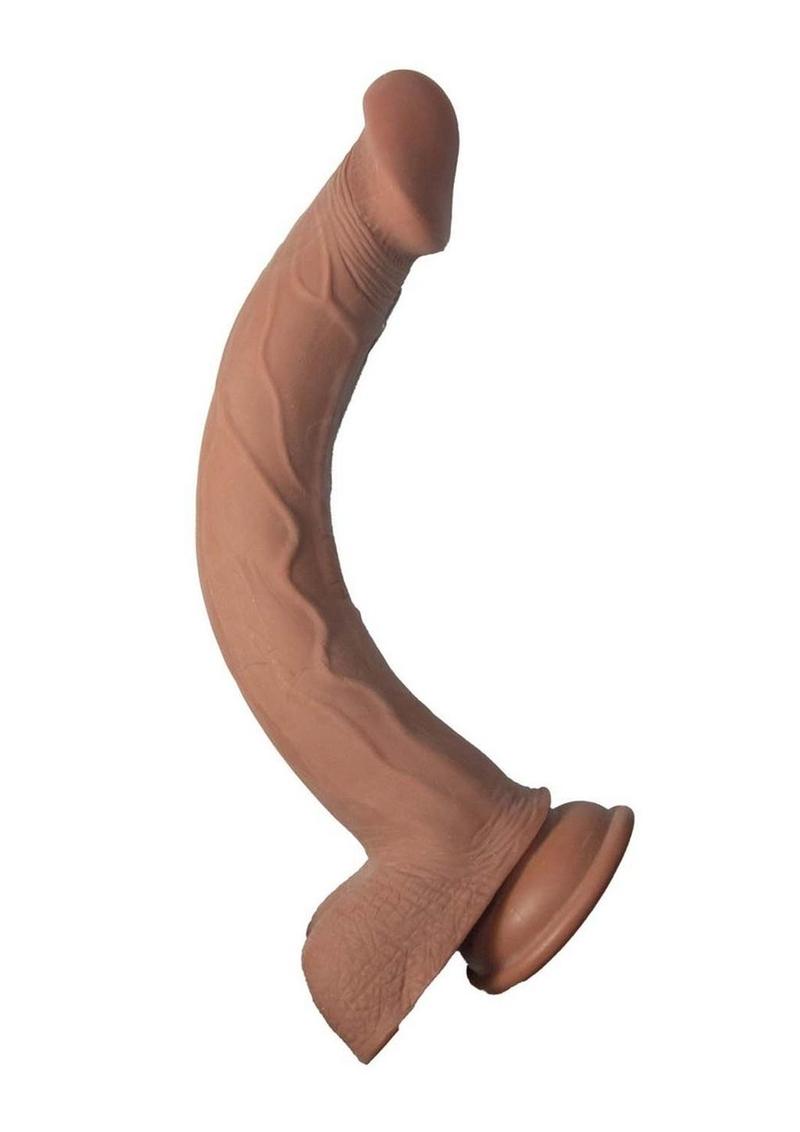 Realcocks Dual Layered Bendable Dildo - Chocolate - 11in