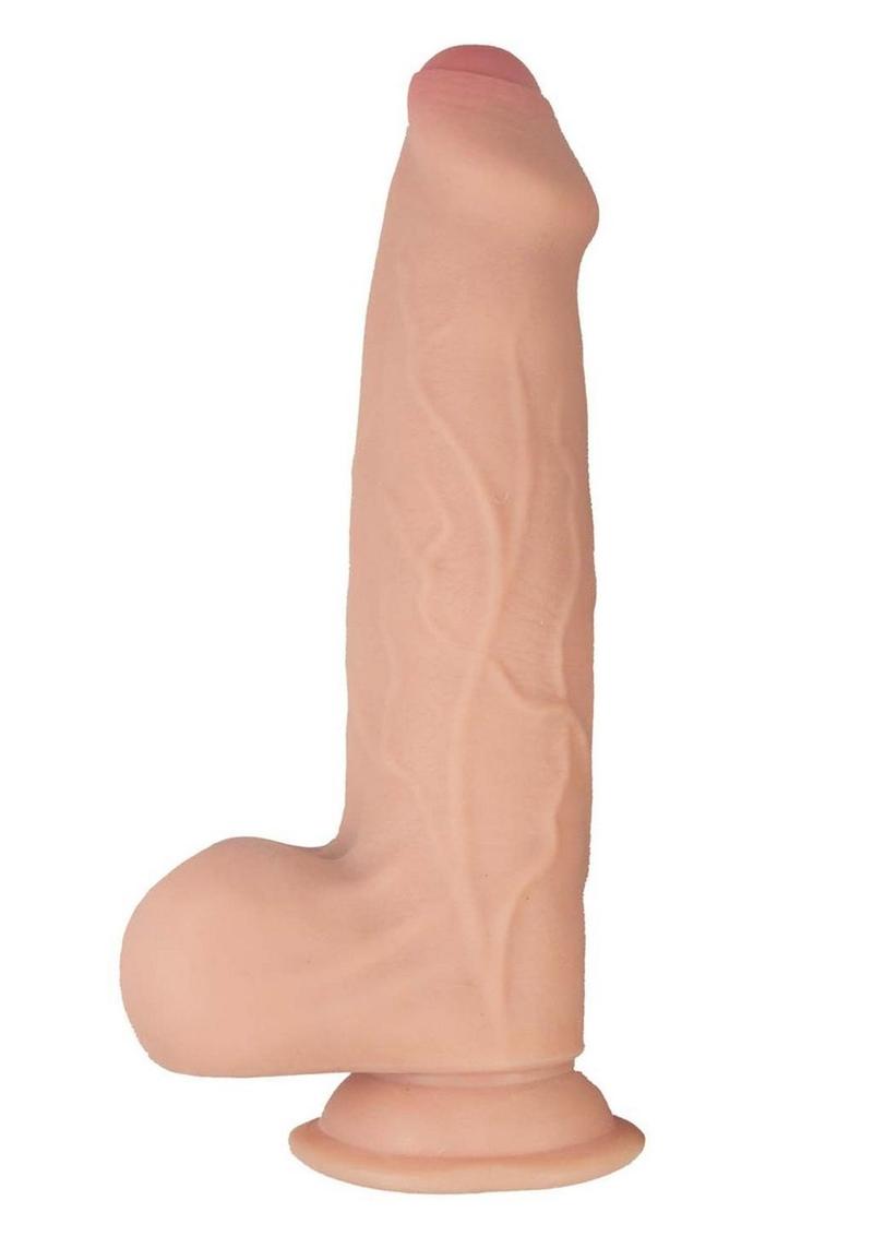 Realcocks Dual Layered Uncut Slider Thick Shaft Dildo - Vanilla - 9.25in