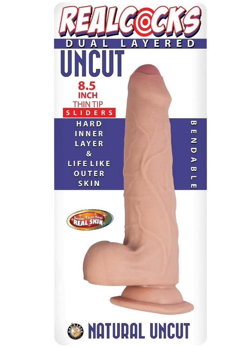 Realcocks Dual Layered Uncut Slider Thin Tip Dildo