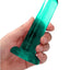 Realrock Crystal Clear Dildo with Suction Cup - Clear/Green - 5.3in
