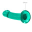 Realrock Crystal Clear Dildo with Suction Cup - Clear/Green - 6.7in