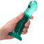 Realrock Crystal Clear Dildo with Suction Cup - Clear/Green - 6.7in