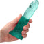 Realrock Crystal Clear Dildo with Suction Cup - Clear/Green - 7in