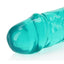 Realrock Crystal Clear Double Dong - Turquoise - 18in