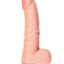 Realrock Curved Realistic Dildo with Balls and Suction Cup - Vanilla - 6in