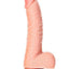 Realrock Curved Realistic Dildo with Balls and Suction Cup - Vanilla - 7in