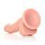 Realrock Curved Realistic Dildo with Balls and Suction Cup - Vanilla - 7in