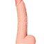 Realrock Curved Realistic Dildo with Balls and Suction Cup - Vanilla - 8in