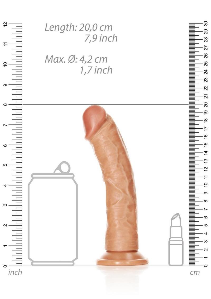 Realrock Curved Realistic Dildo with Suction Cup - Caramel - 7in