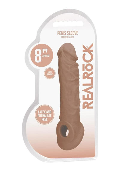 Realrock Realistic Penis Sleeve - Caramel - 8in