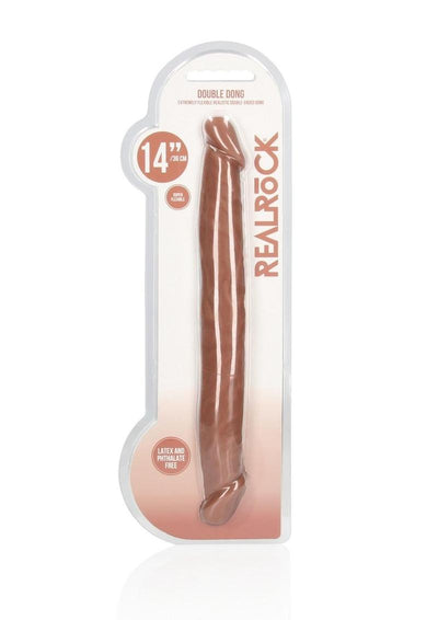 Realrock Skin Realistic Double Dildo - Caramel - 14in