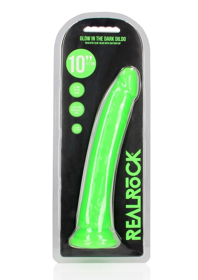 Realrock Slim Glow In The Dark Dildo with Suction Cup