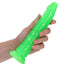 Realrock Slim Glow In The Dark Dildo with Suction Cup - Glow In The Dark/Green - 8in