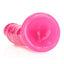 Realrock Slim Glow In The Dark Dildo with Suction Cup - Glow In The Dark/Pink - 8in