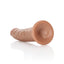 Realrock Slim Realistic Dildo with Suction Cup - Caramel - 6in