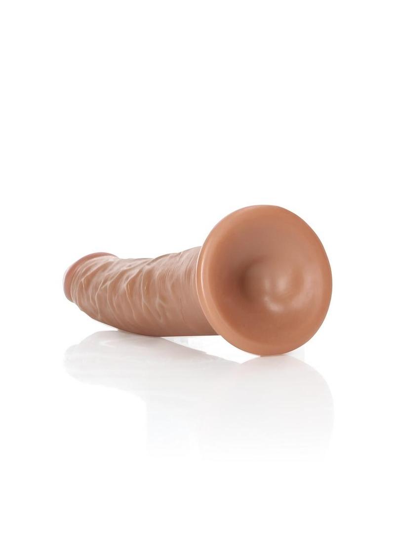 Realrock Slim Realistic Dildo with Suction Cup - Caramel - 6in