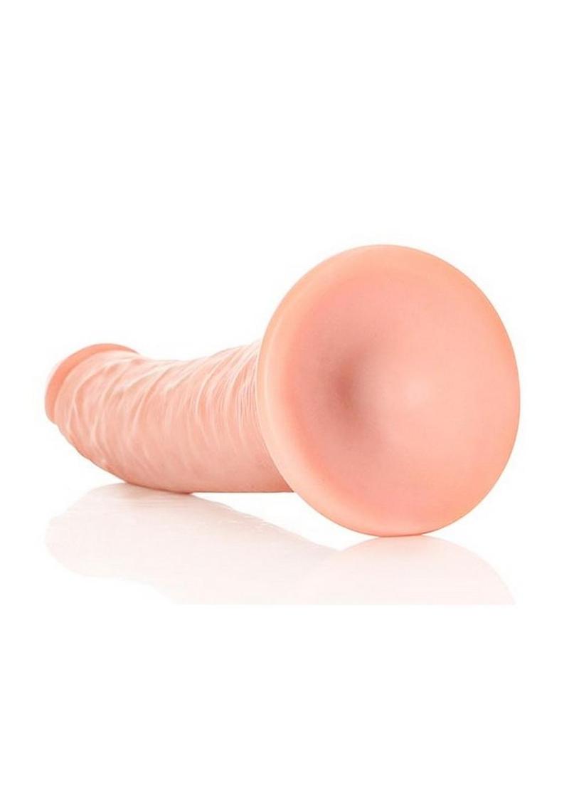 Realrock Slim Realistic Dildo with Suction Cup - Vanilla - 8in