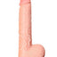 Realrock Straight Realistic Dildo with Balls and Suction Cup - Vanilla - 7in