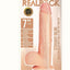 Realrock Straight Realistic Dildo with Balls and Suction Cup - Vanilla - 7in
