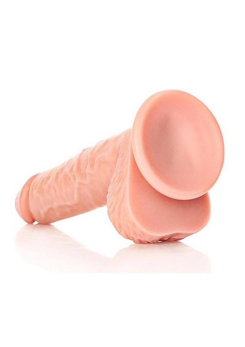 Realrock Straight Realistic Dildo with Balls and Suction Cup - Vanilla - 8in