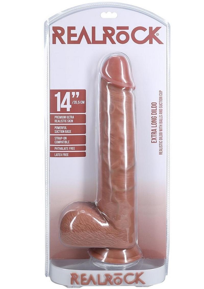 Realrock Ultra Realistic Skin Extra Large Straight Dildo with Balls and Suction Cup
