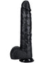Realrock Ultra Realistic Skin Extra Large Straight Dildo with Balls and Suction Cup - Chocolate - 15in