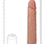 Realrock Ultra Realistic Skin Extra Large Straight Dildo with Suction Cup - Caramel - 14in