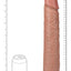 Realrock Ultra Realistic Skin Extra Large Straight Dildo with Suction Cup - Caramel - 15in