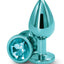 Rear Assets Aluminum Anal Plug - Metal/Teal - Medium