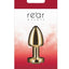 Rear Assets Aluminum Anal Plug - Petite - Gold/Metal/Red - XSmall