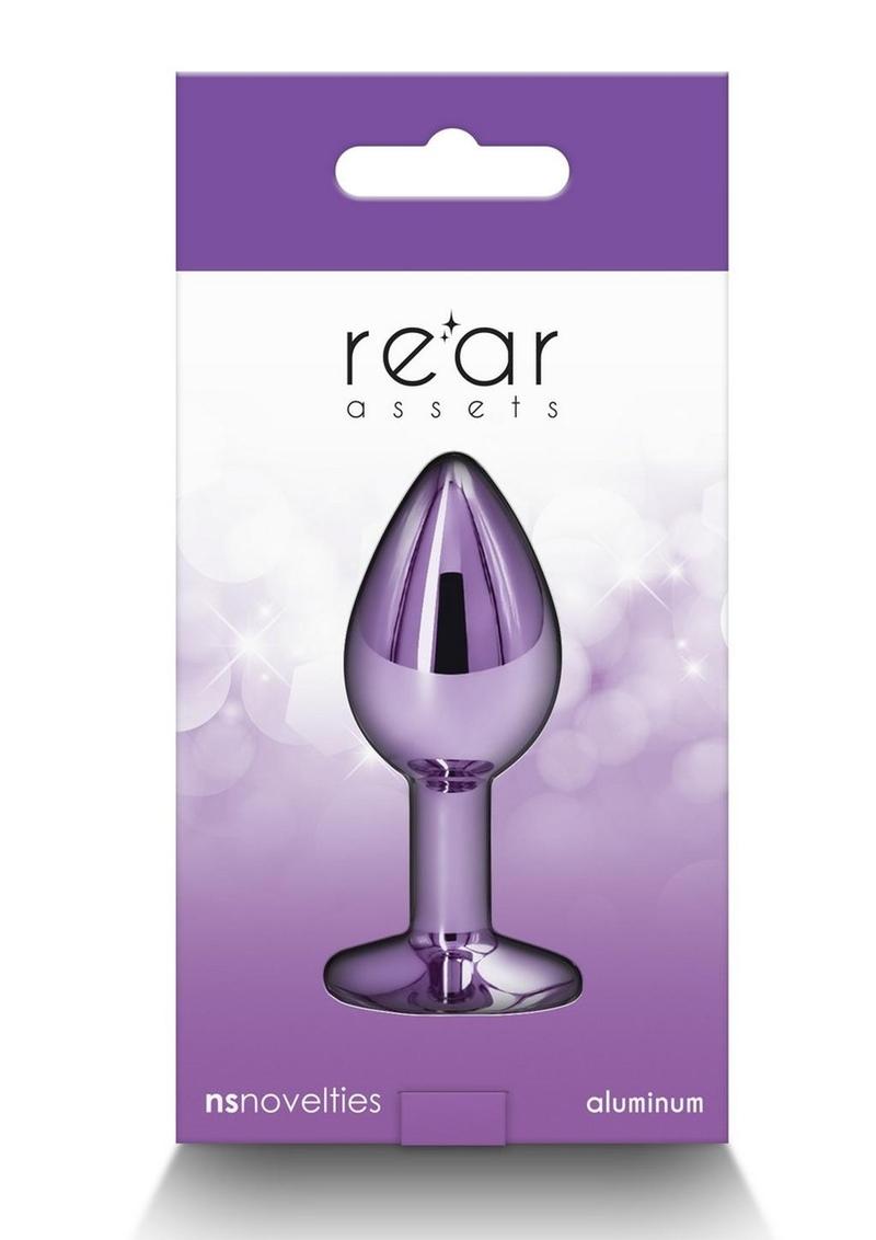 Rear Assets Aluminum Anal Plug - Metal/Purple - Small