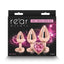Rear Assets Aluminum Anal Plug Trainer Kit - Pink/Rose Gold - 3 Pieces